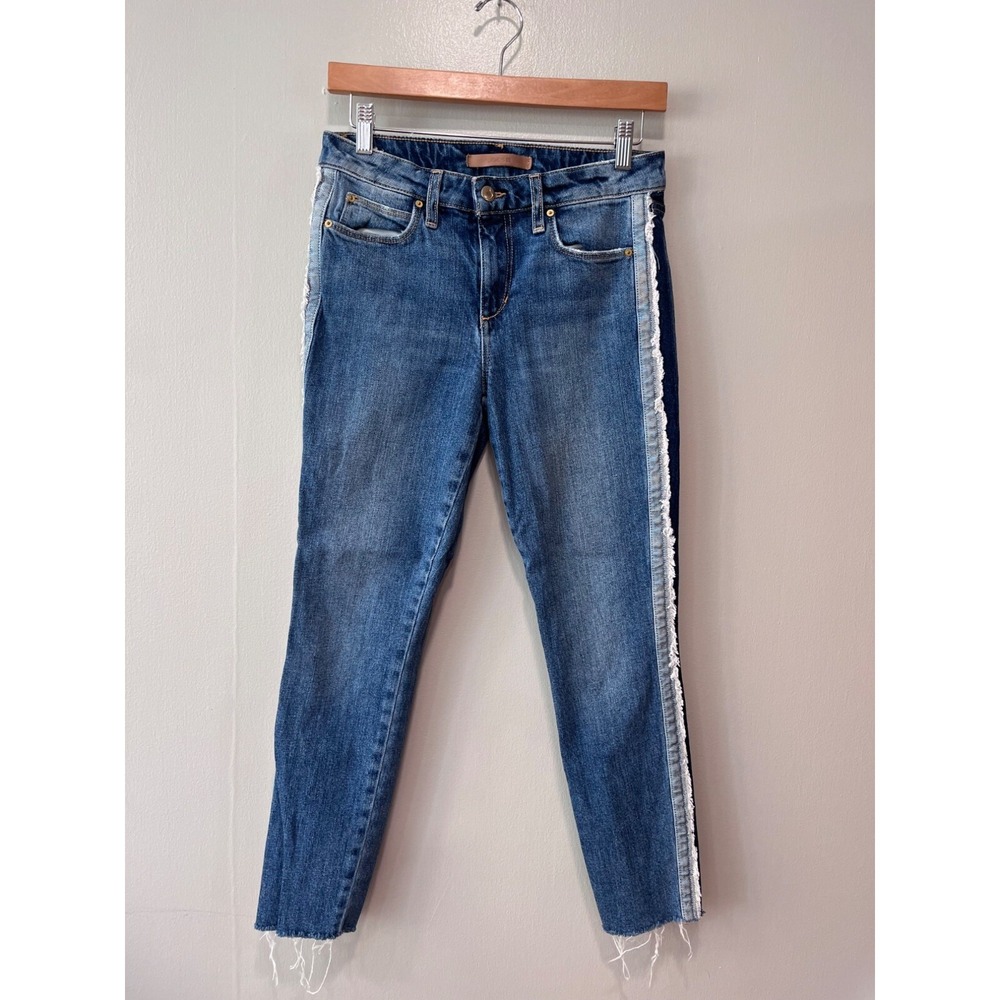 Joes Jeans Womens Frayed Hem Distressed Denim Jeans With Side Stripe Size 27‎